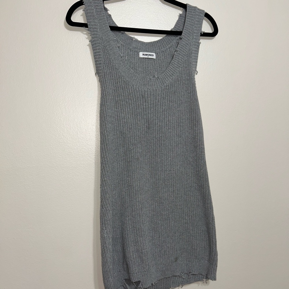 Rumored Light Gray Knit Mini Dress